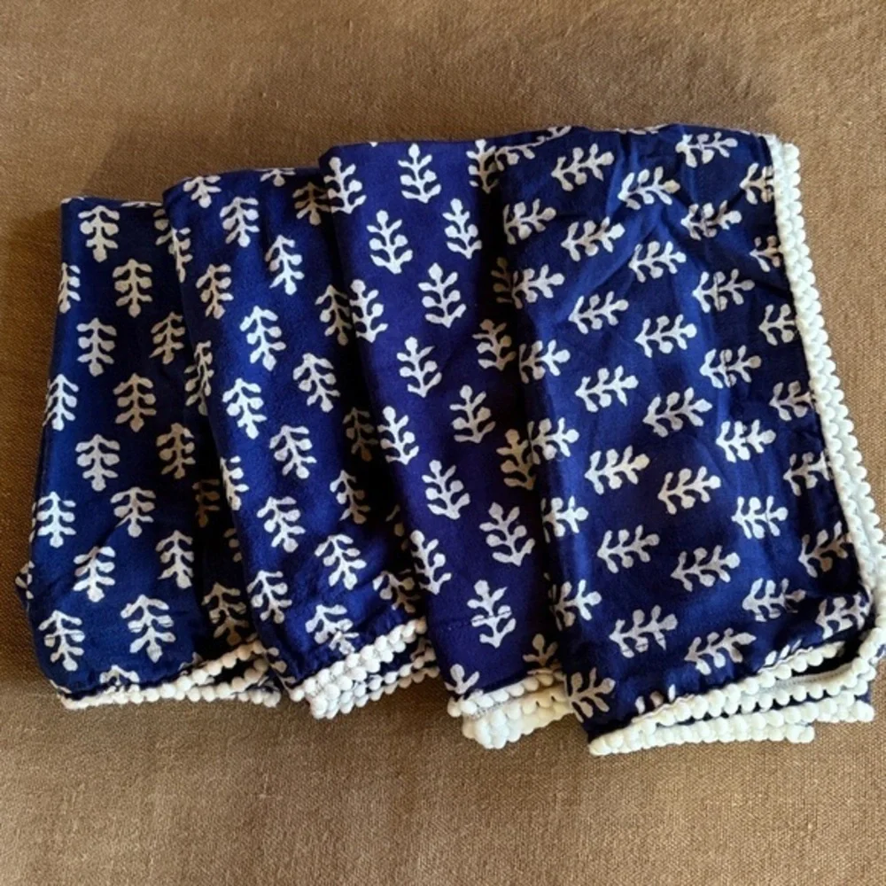 Sur la Table Indigo Block Print Napkins Set of 4
